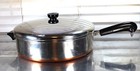 Revere Ware 12  Chicken Fryer Pot Copper Bottom Fry Pan Deep Sides Skillet