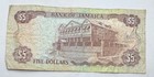 1989 Jamaica Five Dollar Note- Jamaican  5 Bill - 5d - Banknote - Free Shipping