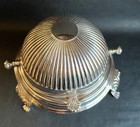 Antique Sheffield Silver Plate Rolling Dome Butter Server With Insert