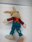 Vintage Farm Bunny Rabbit 12 Inch Plush Dakin Dream Pets Blue Red 50s 60s