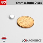 6mm X 2mm N52 Round Disc Rare Earth Neodymium Magnet 6x2mm