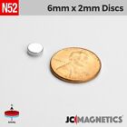 6mm X 2mm N52 Strong Round Disc Rare Earth Neodymium Magnet 6x2mm