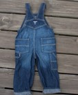 Oshkosh B gosh Size 3t Denim Overalls Spell-out Front