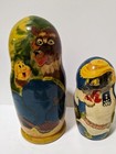 Signed Vintage Fairy Tale Matryoshka Nesting Dolls 7 5  Wolf   Bears  Bunny  Etc