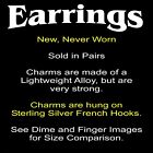 Alien Earrings Sterling Silver Ear Wires Greys Area 51 Charms Roswell Ufo New