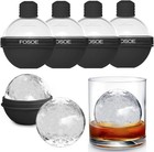 Silicone Ice Ball Molds For Whiskey - Set Of 4 Round Makers With Lids For Coc   