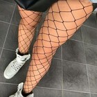 New Collection Y2k Black Diamond Mesh Tights Size 2xs