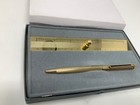 Colibri Gold Color Ballpoint Pen   Ruler Gift Set - Brand New In Box