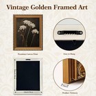 Astrdecor Gold Framed Vintage Wall Art  Dark Floral Canvas Print For Living R   