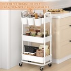 Jiuyotree 3-tier Plastic Rolling Storage Cart Utility With 3-tier  White