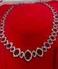 25 Ct Oval Simulated Ruby Diamond Gorgeous Tennis Necklace 925 Sterling Silver