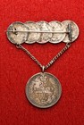 Russian Imperial Coin Brooch Pin 1857 25 Kopeks   5x 5 Kopeks 1882 1886