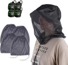 4 Pack Mosquito Head Net Mesh Bug Net For Head - Fits Over Hats Insect Shield   