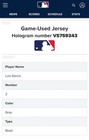 Washington Nationals Game Worn Luis Garcia Jersey  9 12 21  Mlb Auth  Hologram