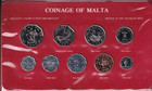 The 1982 Coinage Of The Republic Of Malta - Decimal Coins Set With Certificate
