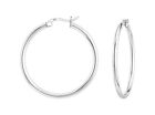Italian Made 925 Sterling Silver 2mm French Lock Round Hoop Earrings 10mm-65mm