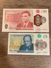 England 50 5 Pounds Banknotes Cir Queen Elizabeth Ii    55 British Pounds Total