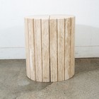 Mid Century Modern Table Base Round Marble Stone 2 Pc Console Dining Pedestal