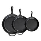  fash Sale  Lodge Cast Iron 3 Piece Seasoned Skillet Set Figures Set