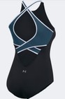 Under Armour Misty Crossback Black Teal Blue White Dance Bodysuit New Womens Xl