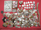 Antique Vintage Mother Of Pearl  Shell Sequins Paillettes Trim Buttons Lot Mop  