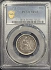 1861 Seated Quarter Pcgs Vf35