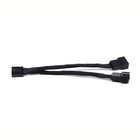 Jbtek All Black Sleeved Pwm Fan Splitter Cable 1 To 2 Converter  240mm  Black