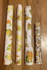 Vtg Lot 4 Remnant Contact Paper 1970s Kitchen Fruit Floral Retro Shelf Liner