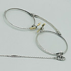 Antique Pince-nez Spectacles 12k Gold Filled With   Filigree Chain Lanyard