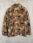 Fuda International Silk Abstract Print Fringe Jacket Bomber Style Y2k Vintage