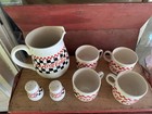 1996 Coca Cola Pitcher   Soup Cup   Shaker Checkered Set Of 7 