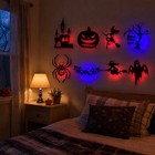 8 Pack Halloween Led Spooky Silhouette Wall Decor Indoor Light Set