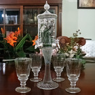 Robette Etched Absinthe Water Fountain Set Glasses   Spoons - Gift