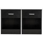 Set Of 2 Bedside Table Nightstand With Open Storage   Drawer Bedside End Table