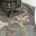 Browning Hunting Camo Vest Mens Xl Wool Blend Full Zip Hunting Outdoors Pockets
