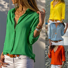 Women s Shirt Button-down Blouse Chiffon Long Sleeve Tops Size Summer  25  Off 