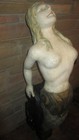 Authentic Original Antique Wood Hand-carved Ship Boat Figurehead Of A Mermaid