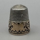 Yellow Gold Ornate Band Thimble No Monogram Sterling Silver Excellent Size 7