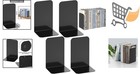 Metal Bookends Black 2 Pairs Heavy Duty Shelves Book Dividers Home Office