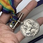 Wwi Sterling Silver British George V Medal Royal Highlanders On Ribbon
