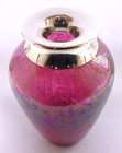 Beautiful Cranberry Glass English Sterling Silver Topped Vase 1992 264g