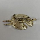 Vintage Artist Paint Palette Rhinestone Crystal Gold Metal Scatter Brooch Pin