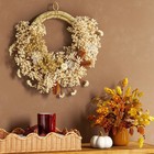 Asymmetrical Floral Preserved Fall Wreath - Threshold