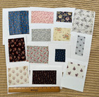 Original Antique French Printed Floral Textile Design Swatches Lot Of 30- 30f