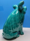 Large Turquoise Ceramic Sittig Pig - 13  Tall 