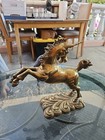 Vintage Solid Brass Unicorn Mythical Horse Rearing Up Statue Figurine 12  Tall