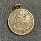 1875 Silver Seated Liberty Dime - Artistic Detailed Love Token