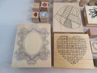 Wooden Rubber Stamps Used Mixed Lot Of 40 H