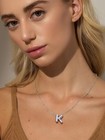 K Necklace Personalized Choker For Women Cute Silver Bubble Letter Pendant Ballo