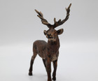 Majestic Antique Austrian Vienna Cold Painted Bronze Figure Of Deer Buck